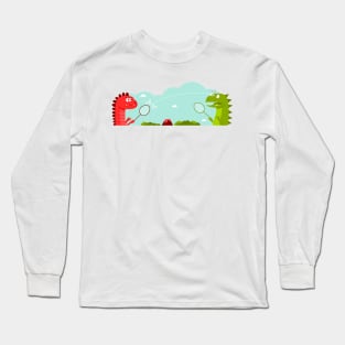 Dinosaur Badminton Long Sleeve T-Shirt